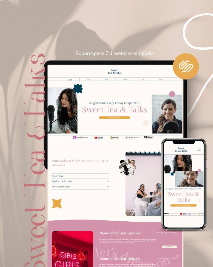 A podcast website template by Bloomspace