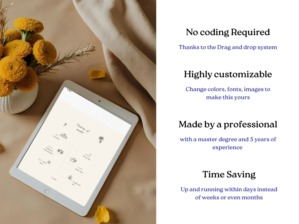 We Are Getting Married | Squarespace Wedding RSVP Template – Boho Wedding Website with Gallery, Details & Dress Code Info