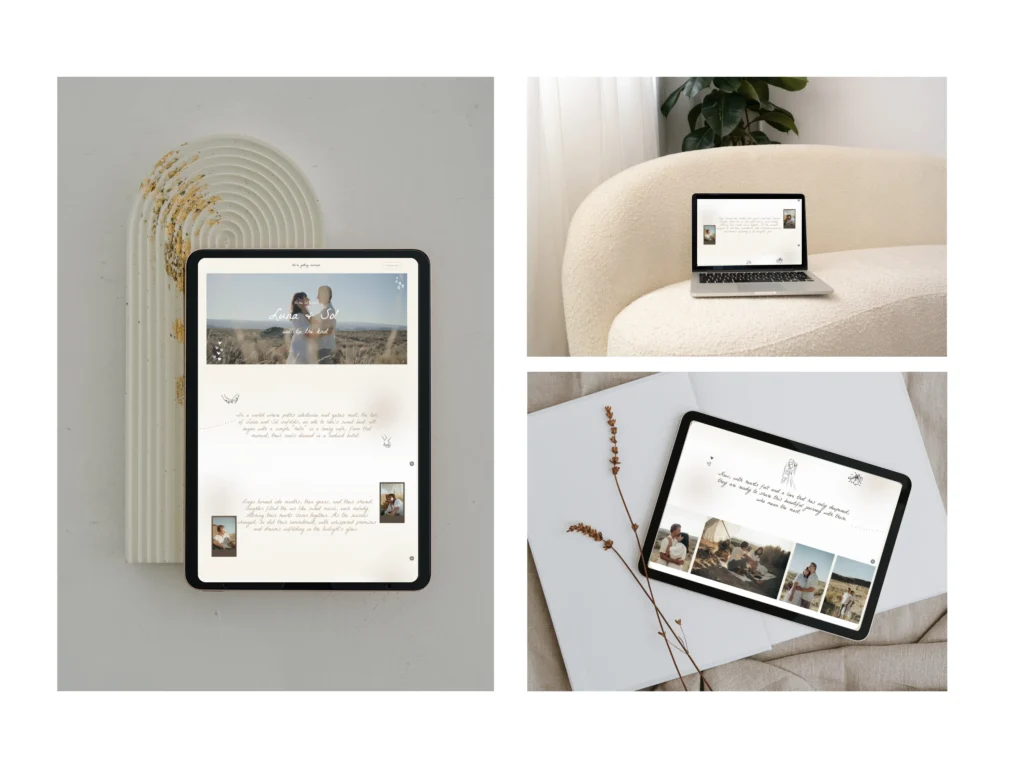 We Are Getting Married | Squarespace Wedding RSVP Template – Boho Wedding Website with Gallery, Details & Dress Code Info