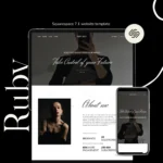 Ruby Hayes | Squarespace Template for Online Coaches – Dark Feminine Website Design, Elegant Minimalist Course & Digital Product Website