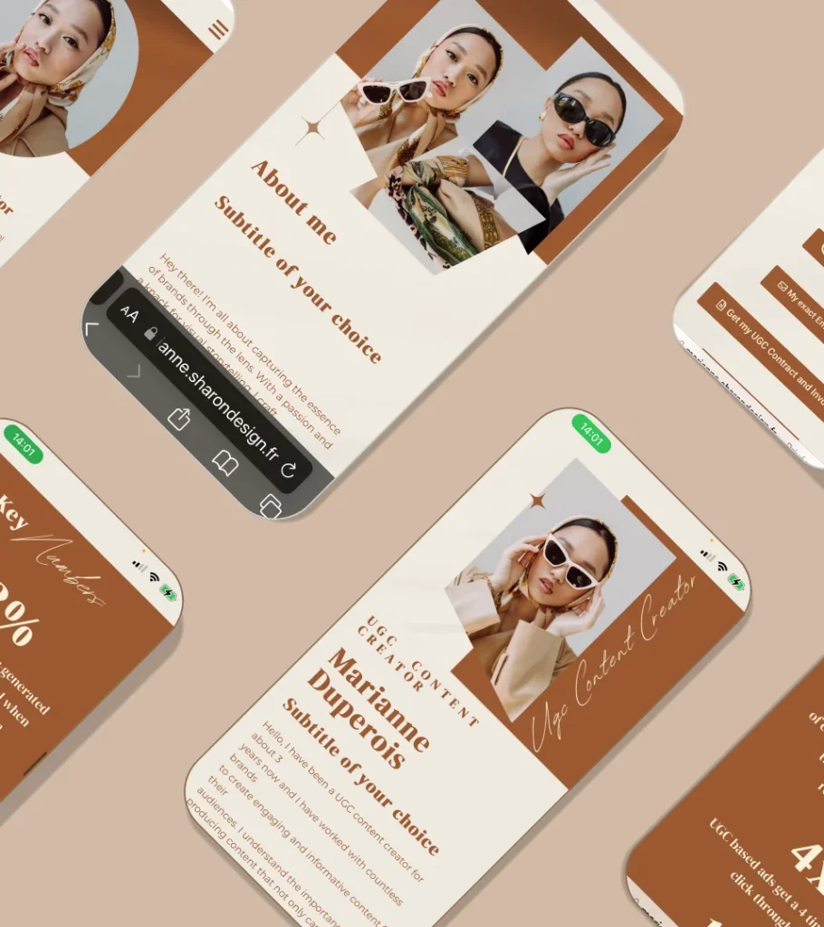 Marianne • UGC Portfolio Template, UGC Website Elementor Template Kit
