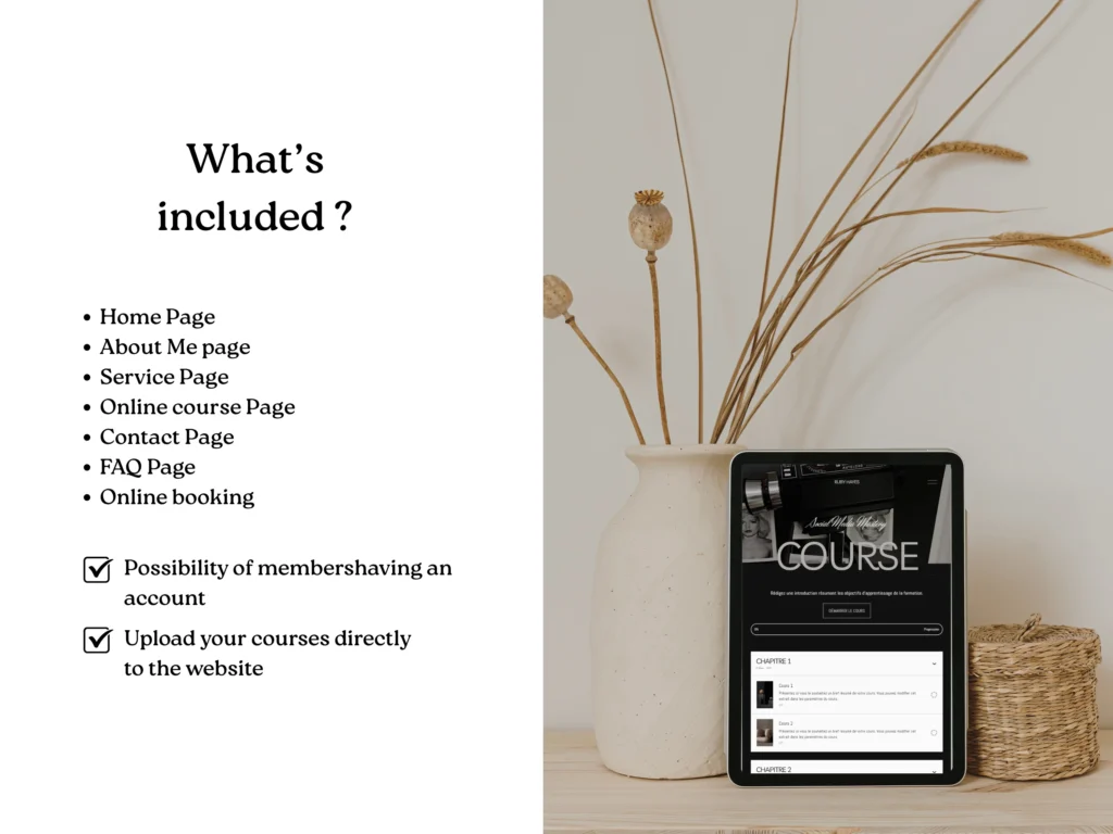 Ruby Hayes | Squarespace Template for Online Coaches – Dark Feminine Website Design, Elegant Minimalist Course & Digital Product Website