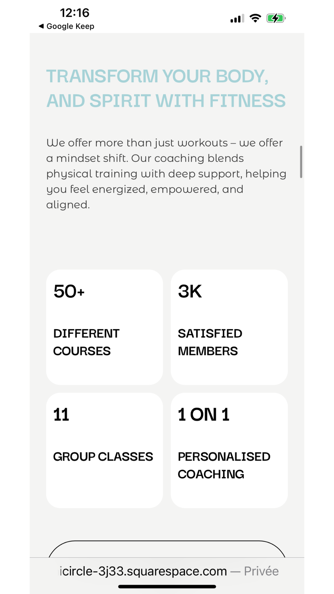 Luna Fit Studio A personal trainer website template by Bloomspace