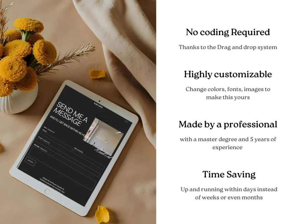 Ruby Hayes | Squarespace Template for Online Coaches – Dark Feminine Website Design, Elegant Minimalist Course & Digital Product Website