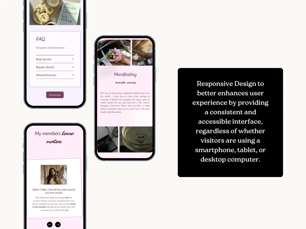 Callie by Bloomspace A Squarespace Template for Manifestation Coaches – Light Pink Feminine Website, Digital Product & Blog Design