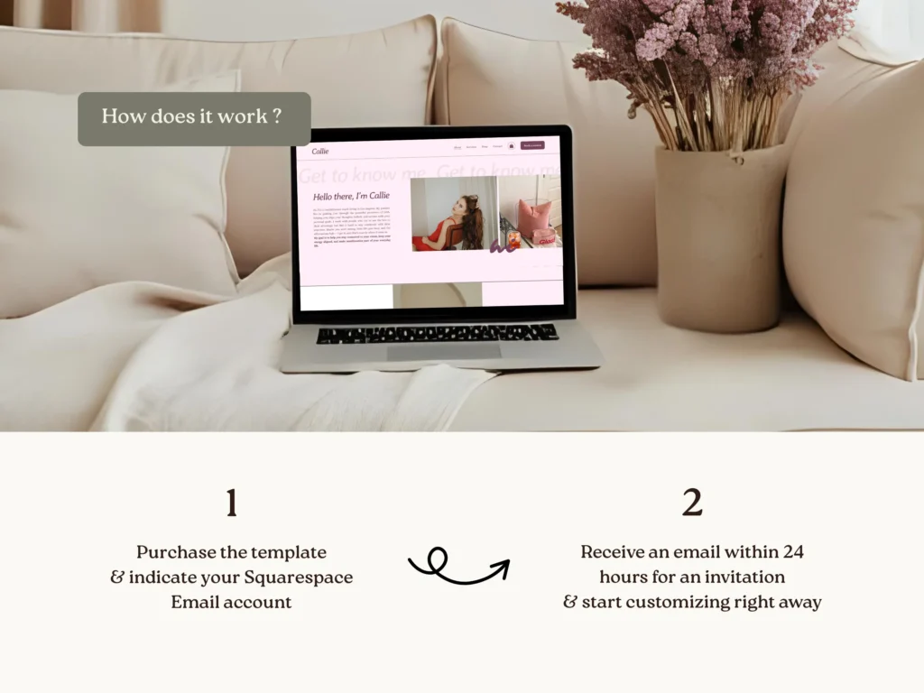 Callie by Bloomspace A Squarespace Template for Manifestation Coaches – Light Pink Feminine Website, Digital Product & Blog Design