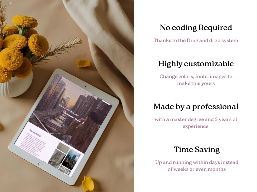 Callie by Bloomspace A Squarespace Template for Manifestation Coaches – Light Pink Feminine Website, Digital Product & Blog Design