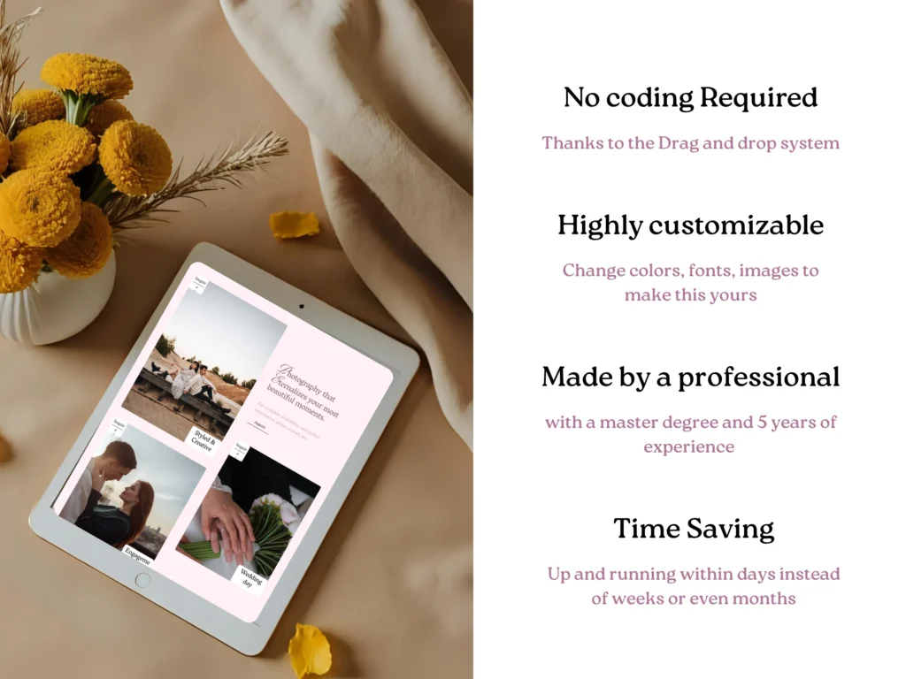 Evelynn Hughes | Squarespace Template for Wedding Photographers – Minimal Website with Plum & Sand Tones by Bloomspace