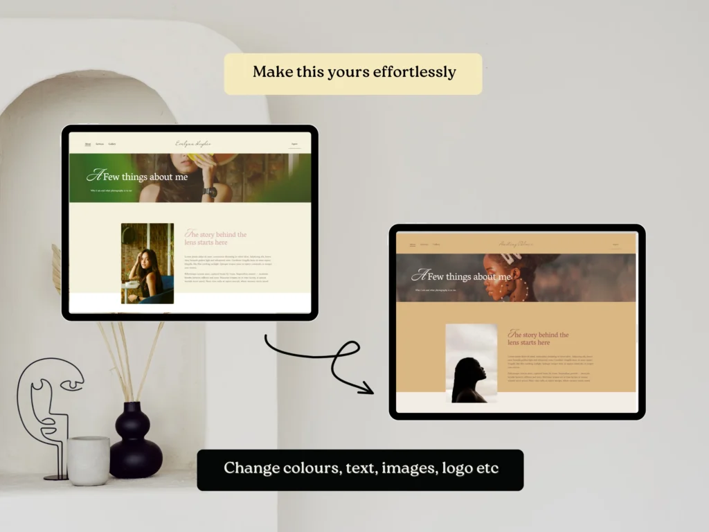 Evelynn Hughes | Squarespace Template for Wedding Photographers – Minimal Website with Plum & Sand Tones by Bloomspace