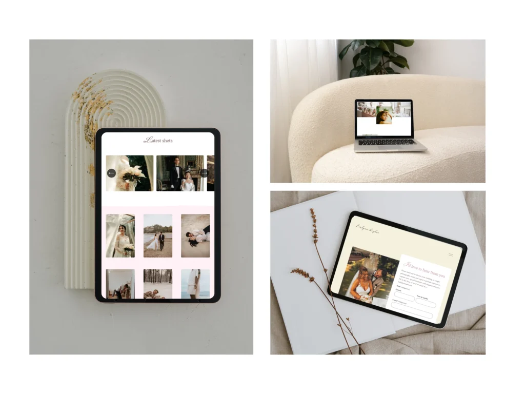Evelynn Hughes | Squarespace Template for Wedding Photographers – Minimal Website with Plum & Sand Tones by Bloomspace
