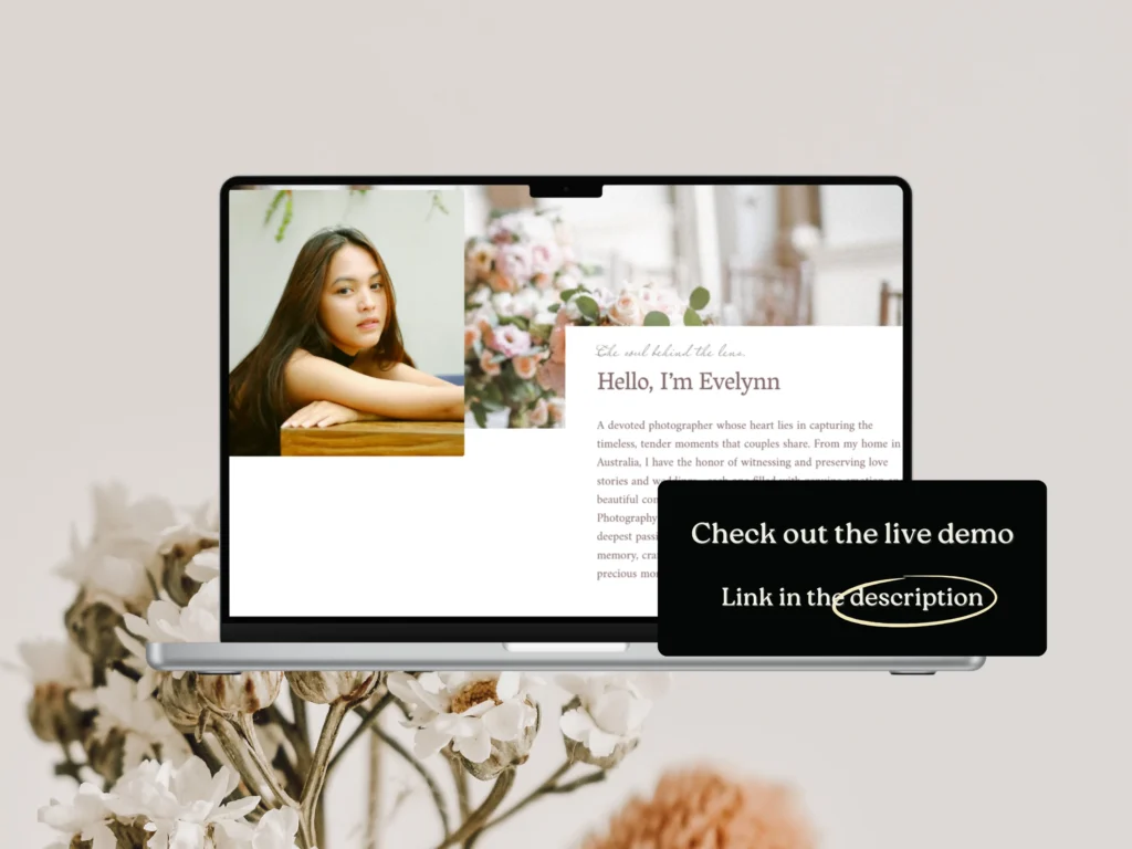 Evelynn Hughes | Squarespace Template for Wedding Photographers – Minimal Website with Plum & Sand Tones by Bloomspace