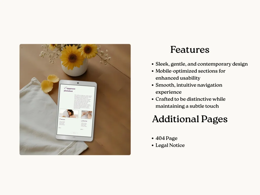 Sarah Belmont | Elegant Squarespace Template for Wedding Photographers – Luxury Website Design with Client Gallery Pages