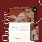 This Is Our Day by Bloomspace | Glamorous One-Page Wedding Website Template – Squarespace RSVP Design with Bold Red Romantic Style