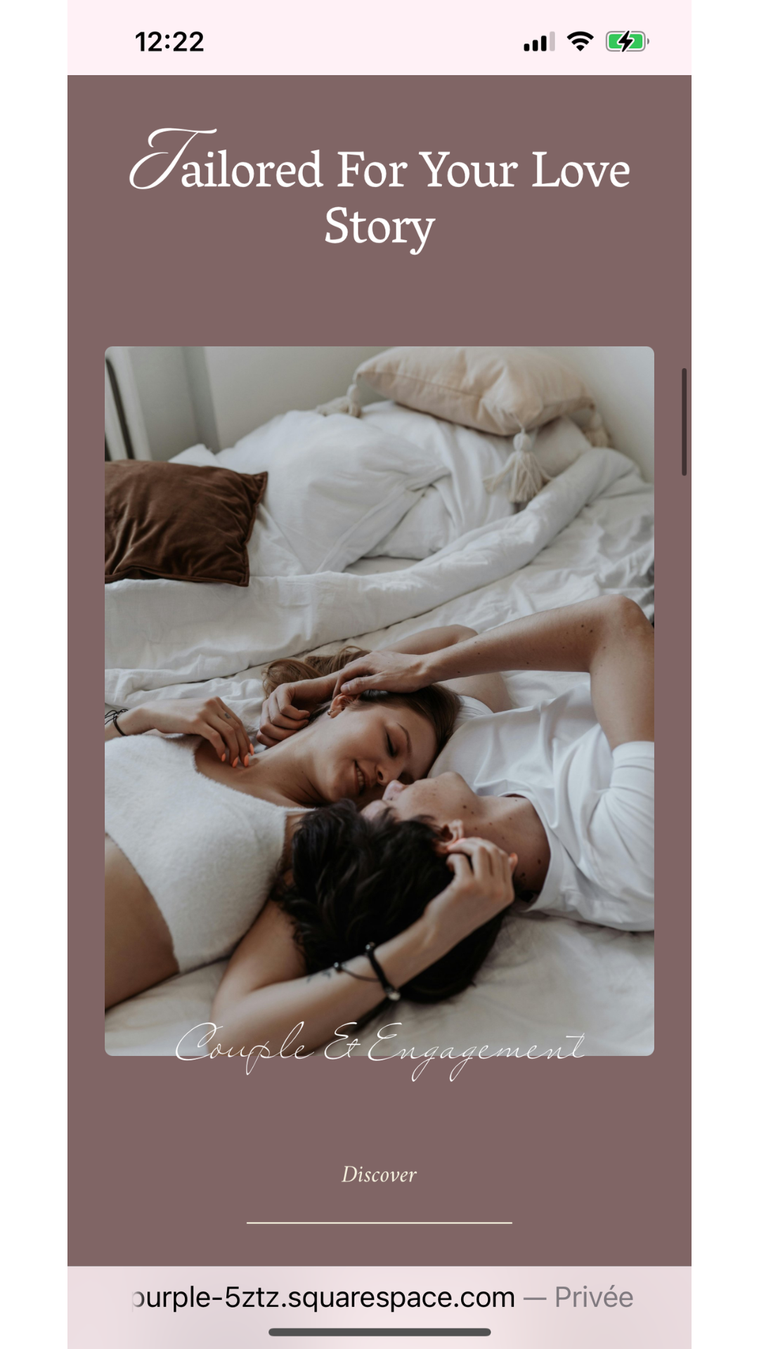 Evelynn Hughes a website template for Wedding Photographers by Bloomspace