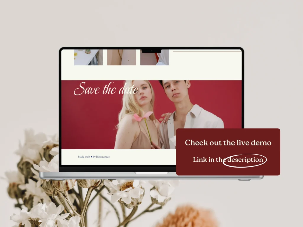 This Is Our Day by Bloomspace | Glamorous One-Page Wedding Website Template – Squarespace RSVP Design with Bold Red Romantic Style