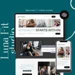 Luna Fit Studio | Squarespace Template for Fitness Coaches and Personal trainers Modern Website with Booking & Workout Program Pages