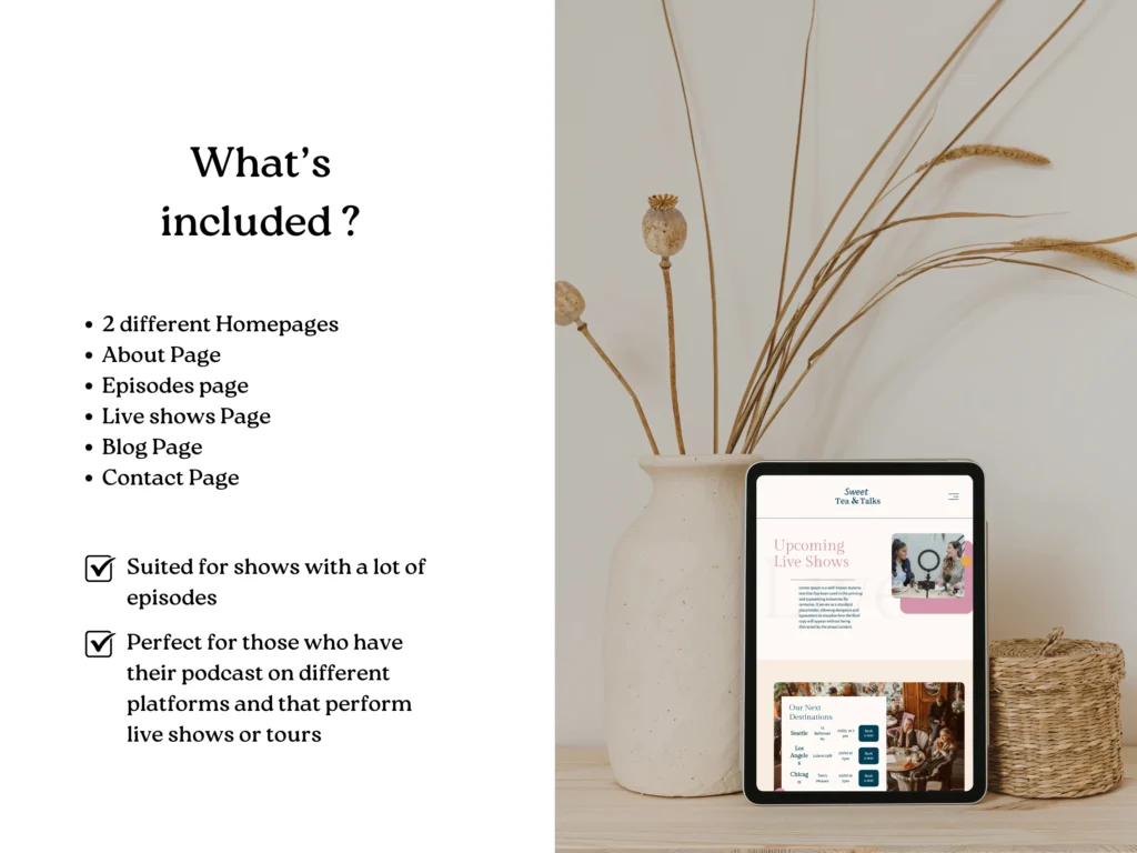 Sweet Tea & Talks by Bloomspace | Squarespace Template for Podcasts – Colorful Website for Podcast Hosts, Live Shows
