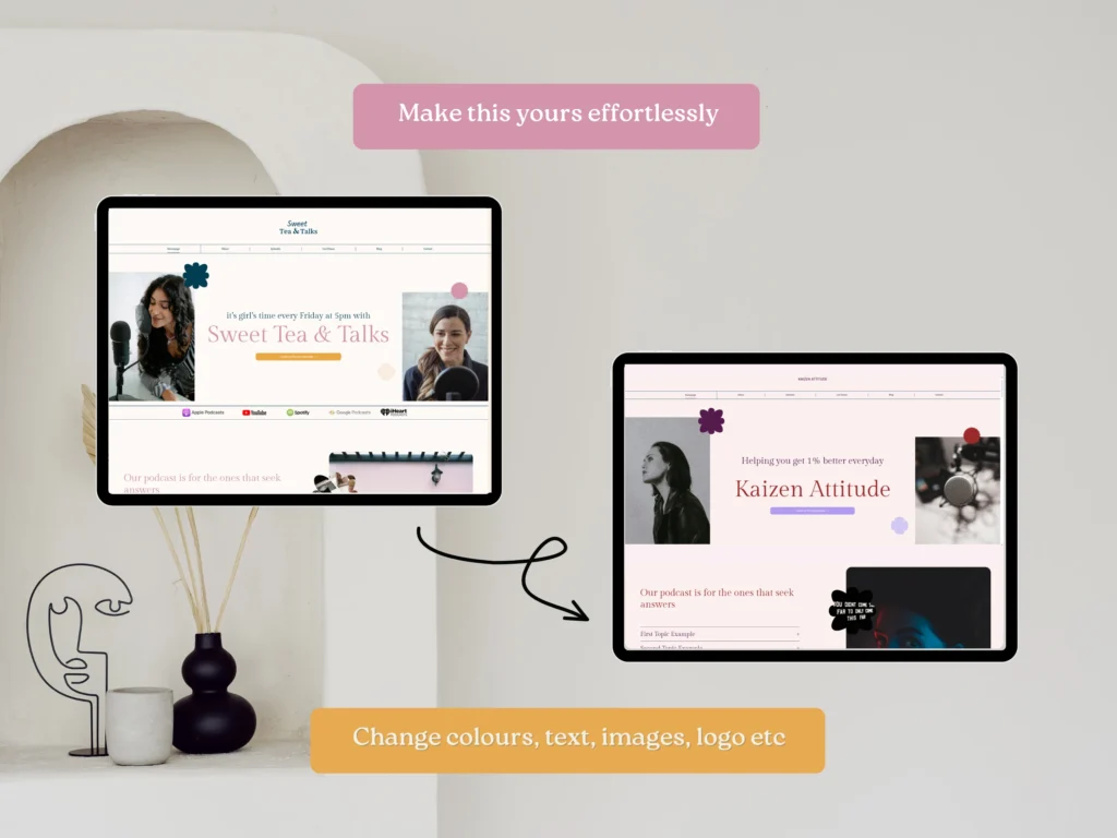 Sweet Tea & Talks by Bloomspace | Squarespace Template for Podcasts – Colorful Website for Podcast Hosts, Live Shows