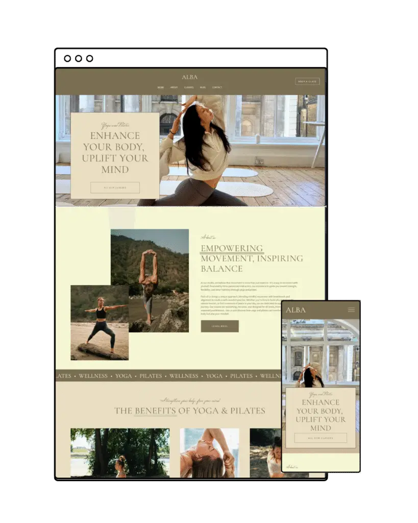 Alba A pilates instructor website template