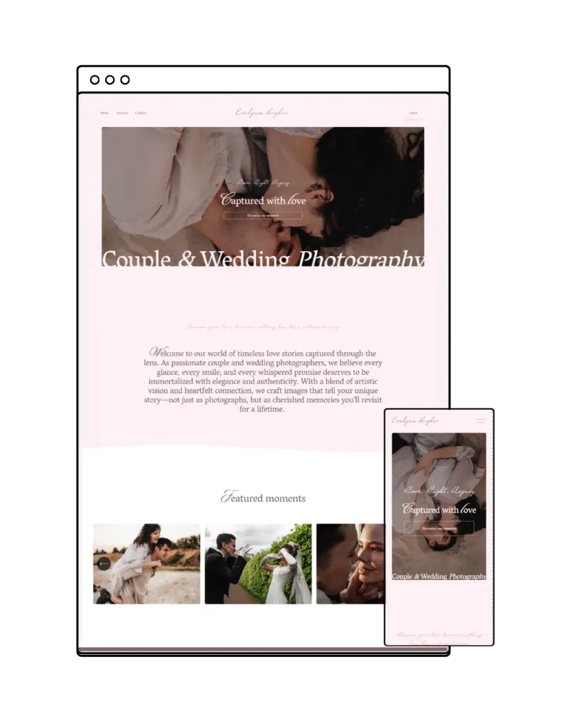 Evelynn Hughes A wedding photographer website template