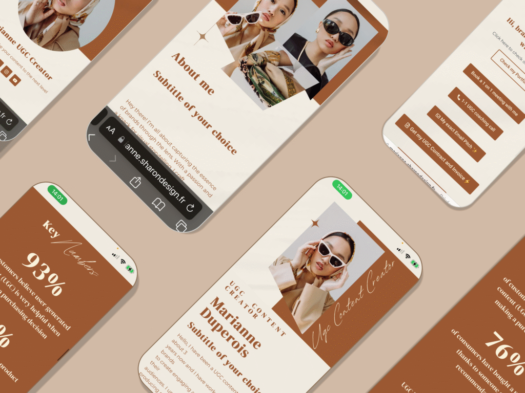 Marianne mobile screens preview by Bloomspace Founder Sharon A
