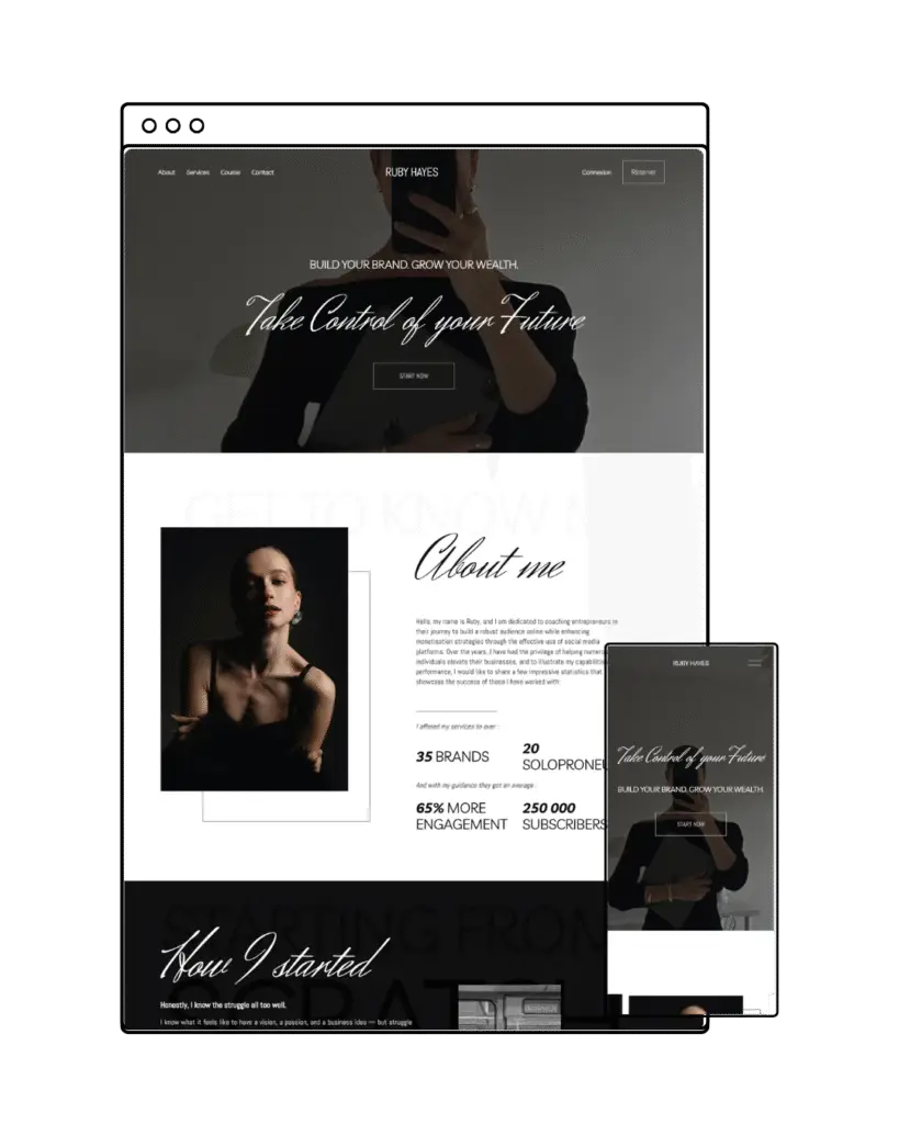 Ruby - A social media coach website template
