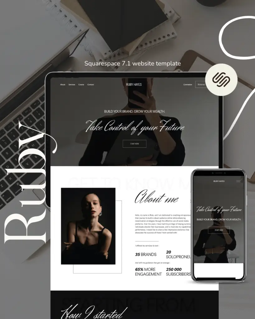 Ruby Bloomspace website templates for small business owners & individuals